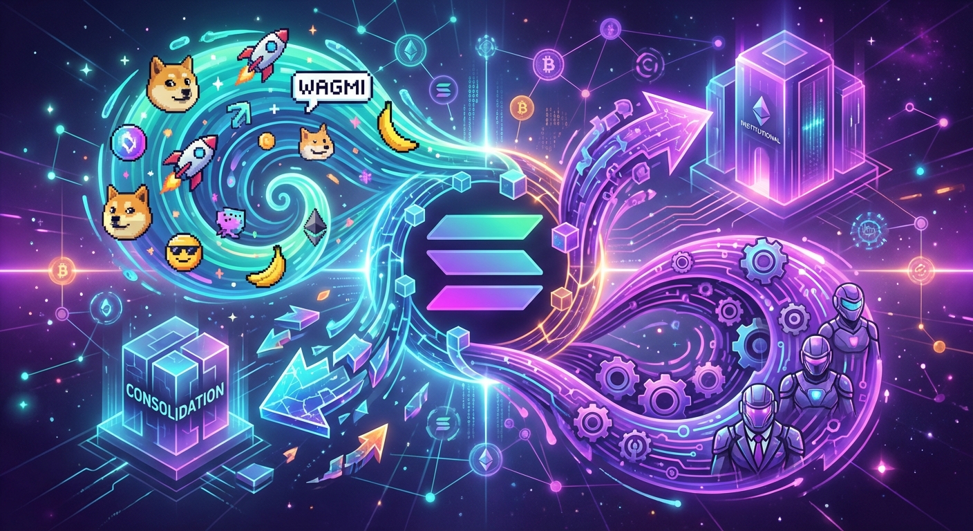 Solana’s Dual Narrative: Navigating Consolidation, Memes, and Institutional Tides